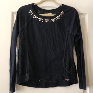 Navy lace Hollister long sleeve